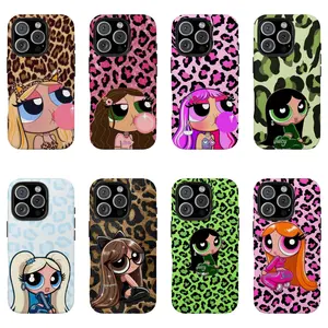 Y2k Fashion Powerpuff girls Phone case 90s Cartoon Phone Case Compatible for iPhone 17Air 16Promax 15 14 13 12 11 and for Samsung Galaxy S21-S25 Perfect for Her/Him Girly Phone Cases lovely gift