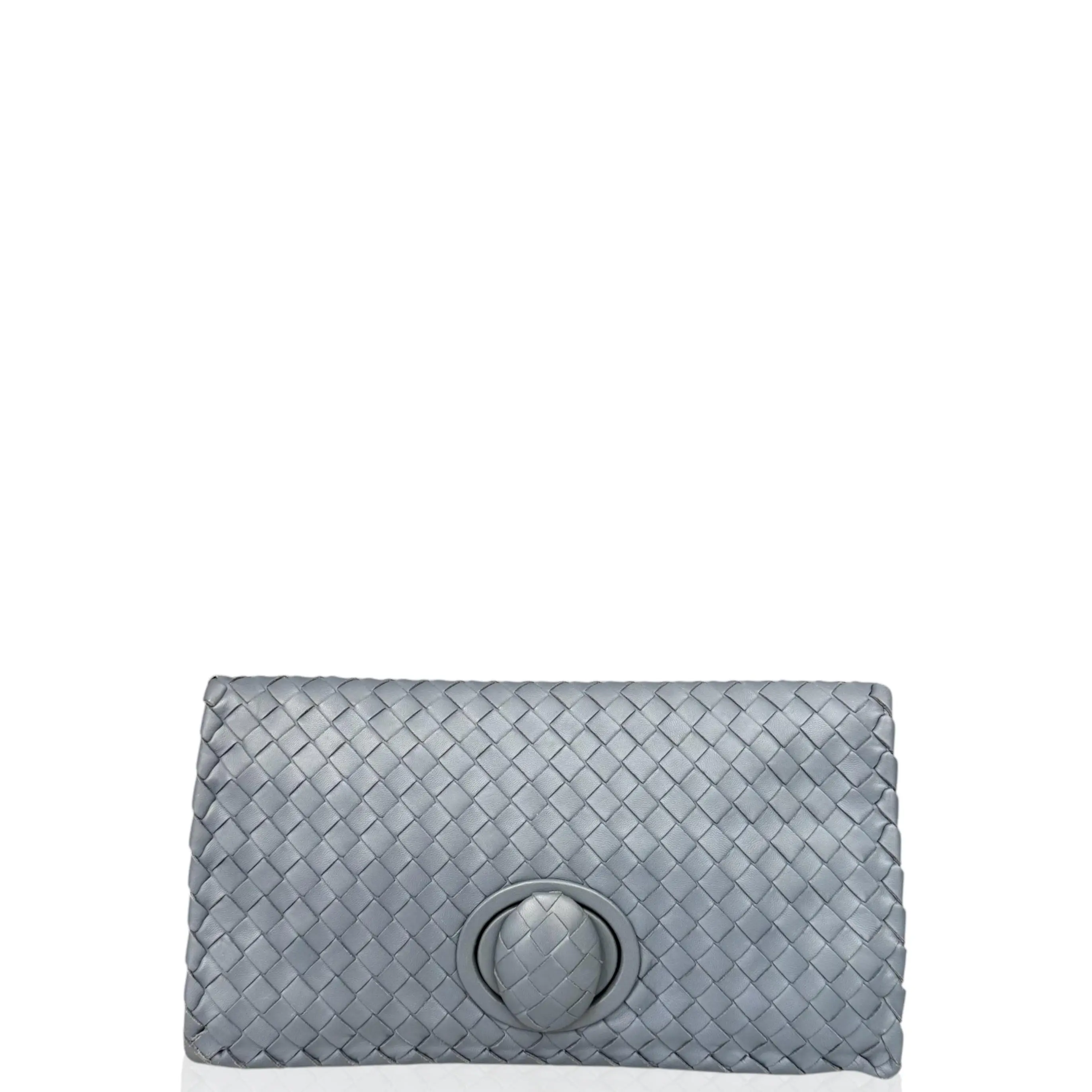 Pre-owned BOTTEGA VENETA Leather clutches & wristlets Clutch Calfskin Intrecciato Blue (ws033026e0)