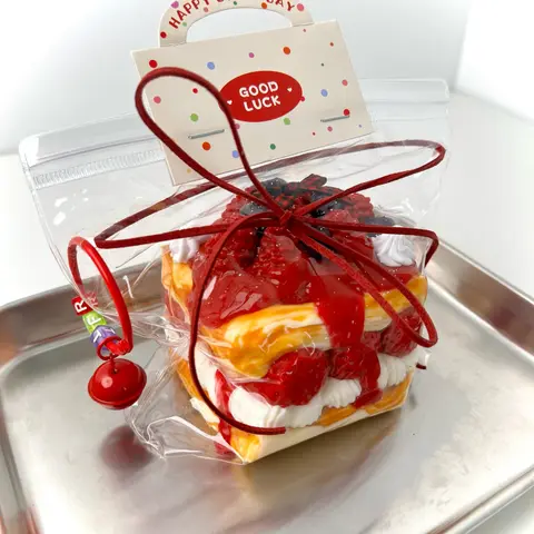 【Buy 3 Get 1 Free】Raspberry Jam Square Slow-Rising Silicone Squishy Toy - Food Grade, Non-Toxic, Soft Resilient, Thick Creamy Texture, Cute Handmade Fidget Toy, Stress Relief Model, Unisex Holiday Gift for 3+ & 10-12 Years Kids, Decoration Item
