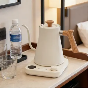 CNCEST Gooseneck Electric Kettle 1200W, 304 Stainless Steel Variable Temperature Pour-Over Kettle with LED Display, 0.9L for Coffee Tea Brewing