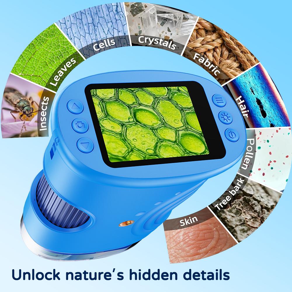 【2026 Upgrade】 1000X Handheld Microscope for Kids with 4K 2.0" Screen, Photo & Video Camera, Rechargeable and Portable, a Fun STEM Gift & Birthday Present for Ages 3+ 【2026 Upgrade】 1000X Handheld Microscope for Kids with 4K 2.0" Screen, Photo & Video Camera, Rechargeable and Portable, a Fun STEM Gift & Birthday Present for Ages 3+