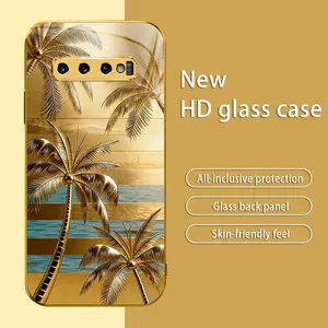 Only Summer Vibes! Sunset Beach Palm Tree Case for Galaxy S10 Plus, Tropical Vacation Aesthetic Cover, Must-Have Travel Accessory 2026---975