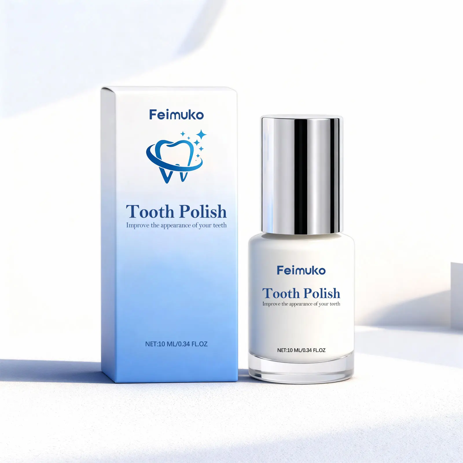 Feimuko 10ml Gentle Oral Whitening Tooth Care Liquid Paint - Wireless Daily Unisex Care for Clean, Shiny Natural-Luster Tooth Surfaces