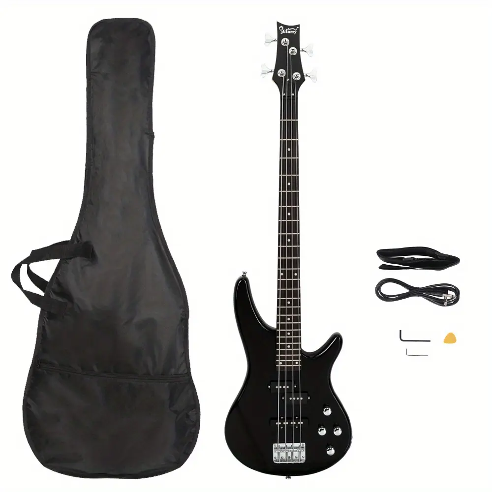 GIB Full-Size 4-String Electric Bass Guitar, Stylish Burlywood Finish Bass Guitars for Musical Instrument Enthusiasts