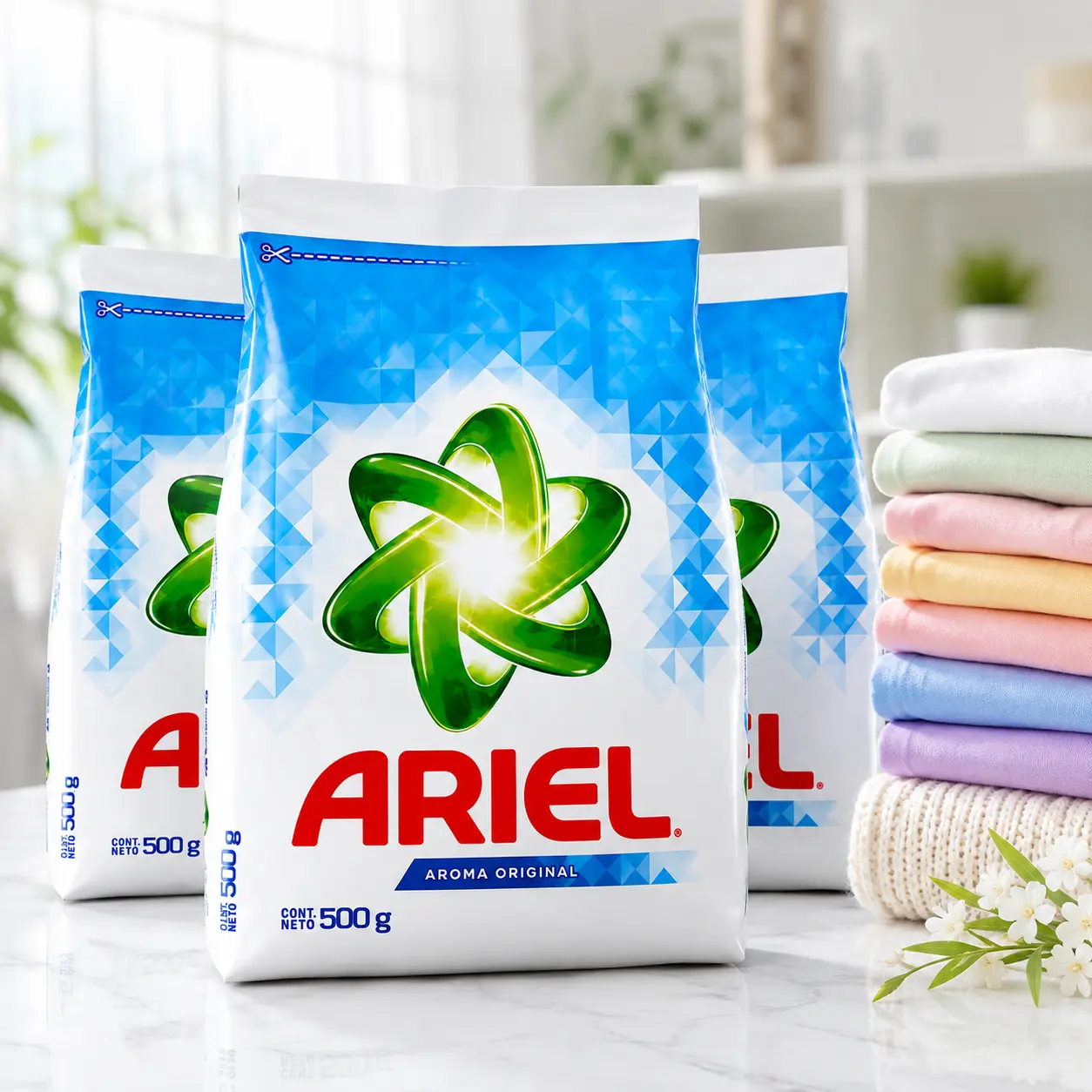 Pack of 3 ARIEL Laundry Powder Detergent 500G Aroma Original 3-Pack