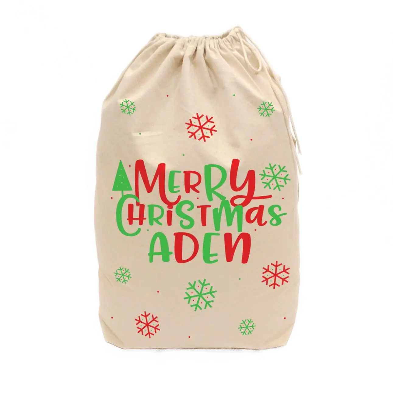 Personalized Modern Merry Christmas Santa Sack