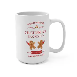 Gingerbread Baking Co. 15oz Mug — Holiday Gingerbread Cookies Coffee Cup