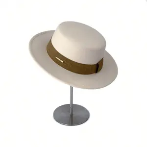 Retro Contrast Band Fedora Hat - Wide Brim Fashion Hat for Daily Styling