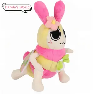 Dandy's World Squirm Plush - 10" Cute Pink Worm Stuffed Animal from Roblox Game, Soft Plushie Figure for Kids & Fans, cute girly gifts，weighted stuffed animal