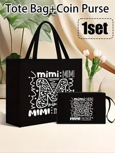 Large-capacity tote bag, Stylish tote bag, shopping bag, portable storage tote, machine-washable makeup bag, durable, with a strap, smooth opening, suitable for cosmetics, toiletries, office supplies, daily essentials, school, work, and travel