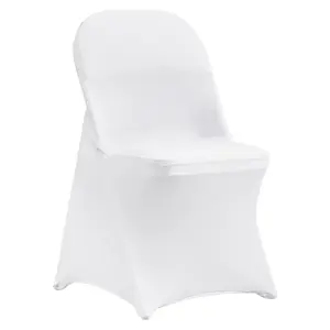 VEVOR Stretch Spandex Folding Chair Covers, Universal Fitted Chair Cover, Removable Washable Protective Slipcovers, for Wedding, Holiday, Banquet, Party, Celebration, Dining (100PCS White)