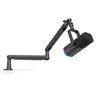 fifine AM8 XLR/USB Dynamic Gaming Microphone & Low Profile Boom Arm Bundle - ABS Build, USB Type A Cable, Mute Button, RGB Lighting, Desktop Stand, Screw Adapter for Gamer Stuff, Content Creators