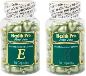 Aloe Vera Moisture Complex Capsules with Vitamin E, | Skin Support for Face & Body | Helps Hydrate, Smooth & Nourish | 90 Capsules by Nu-Health | (Pack of 2)
