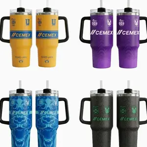 Tigre UANL Insulated Tumbler 30oz 40oz – Tigres UANL CEMEX Jersey Style Travel Mug with Handle & Straw, Yellow Purple Soccer Fan Cup