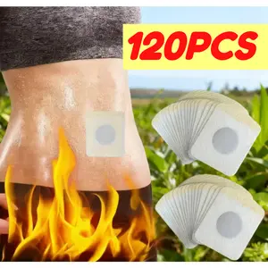 120PcsDeep Cleansing Sleep Detox Belly Button Patches Non-woven Fabric  No Need Wash   Knee Pain Organic Cotton Castor Oil Packs Hypoallergenic Navel Body Care Patches Herbal Mugwort Muscle Relief