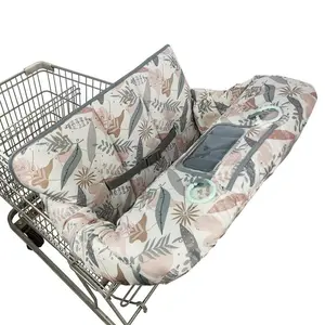Shopping cart cover for baby, 2 in 1 high chair cover and cart cover for babies, Leaves
