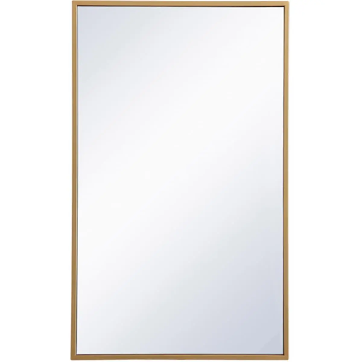 Elegant Decor MR571728BRS Rectangular Brass Metal Finish Classic Industrial Modern Bathroom Medicine Cabinet with Mirror, 17x28 in, Wood Accents, Adjustable Shelves, 23.54 lbs, Assembly Required, Minimalist Decluttering