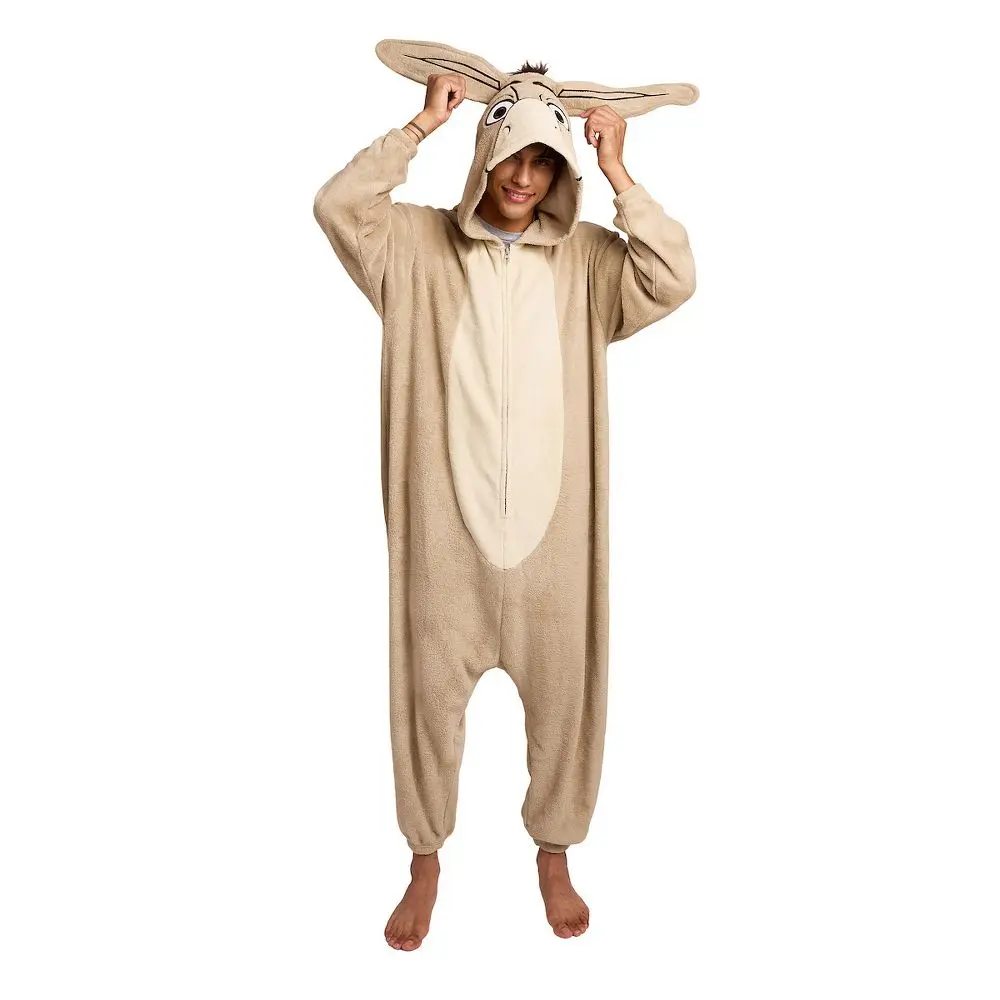 Shrek Donkey Adult Long Sleeve Hooded Kigurumi Cosplay Onesie Costume Suit