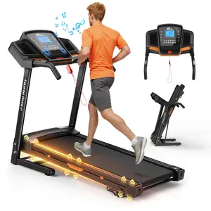 [Bellemave]Foldable Treadmill with Incline, Folding Treadmill for Home Electric Treadmill Workout Running Machine, Handrail Controls Speed, Pulse Monitor,APP,Portable treadmill with dual-layer shock absorption for home cardio workouts