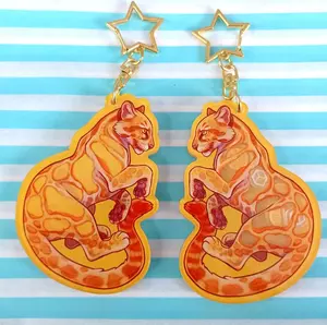 Cloudy Lemonade Acrylic Shaker Keyring, Sweet Citrus Cat Keychain, Cute & Aesthetic Accessory Keychains