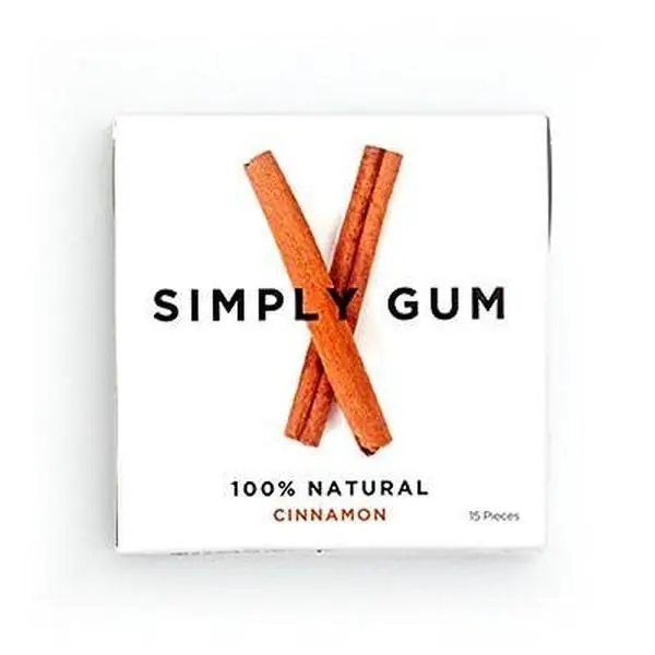 Simply Gum Cinnamon Flavor Natural Chewing Gum, Non-GMO, Vegan, 15 ct
