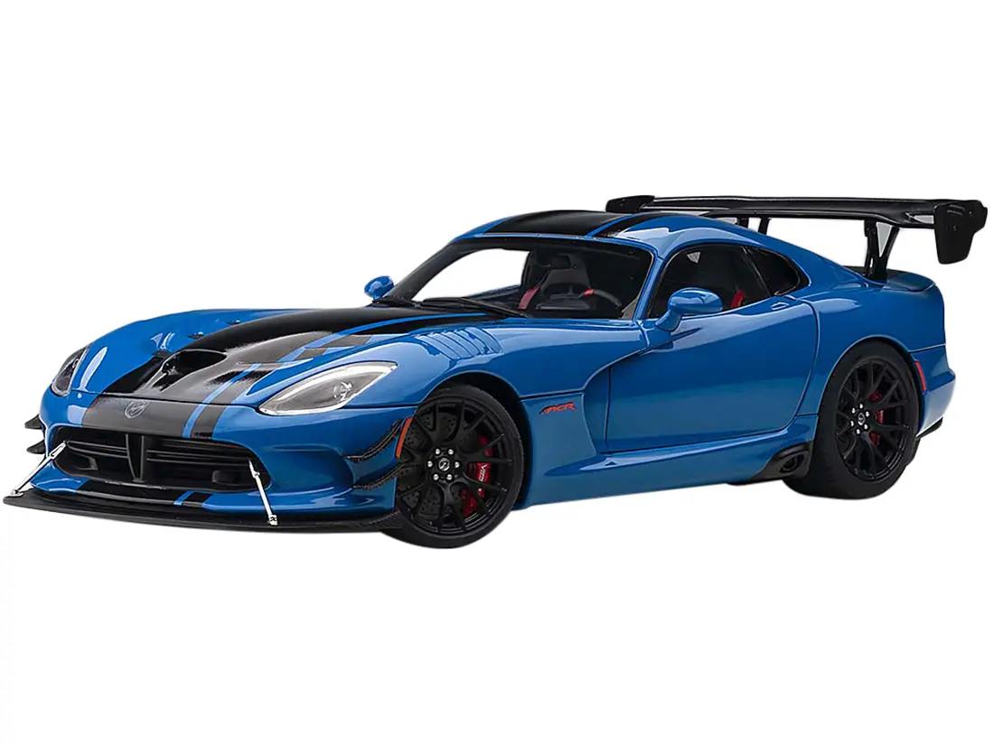 2017 Dodge Viper ACR Competition Blue with Black Stripes 1/18 Model Car by Autoart