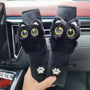 2pcs Car Seatbelt Protector Covers, Cat Pattern and Paw Design, Fashion Car Interior Accessory Decoration Interior Decor Accessories, Suitable for Cars Trucks Women Gifts