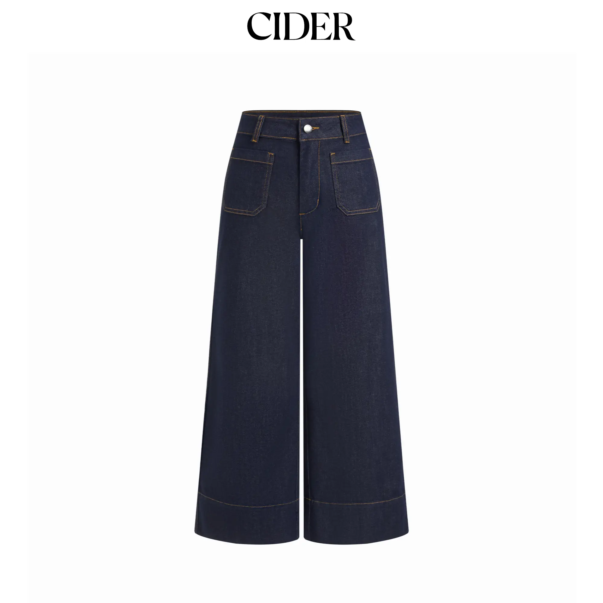 Cider Cider Denim Mid Rise Wide Leg Jeans