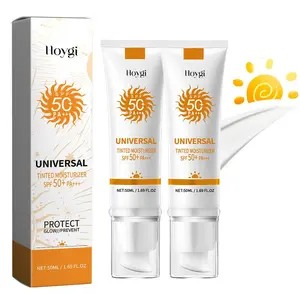 Sunscreen to prevent sunburn and tanning,Universal Tinted Face Moisturizer Sunscreen,SPF 50 PA+++, Water Resistant And Non-Greasy,For All Type Skin Facial Skincare