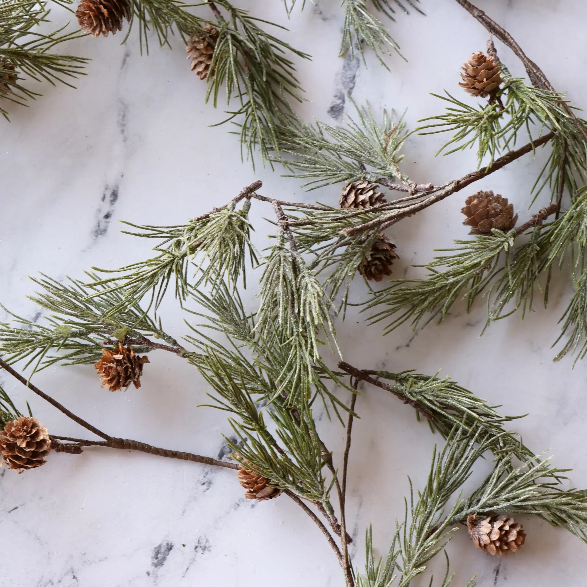 Faux Shore Pine Needle & Natural Pinecone Garland - 72 Inch
