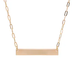 Long Bar Charm Necklace