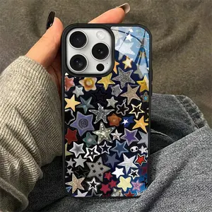 Star Pattern Phone Case, Anti-drop Total Protective Phone Protector Cover, Casing, Phone Accessories Compatible with iPhone 6 7 8 X 11 12 13 14 15 Pro Max