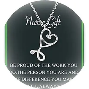 Nurse Stethoscope Necklace Medicine Pendant Necklace Trendy Stuff Under 5 Dollar Items Stocking Stuffer Ideas Jewelry Gift for Doctor Medical Students Graduation Gift