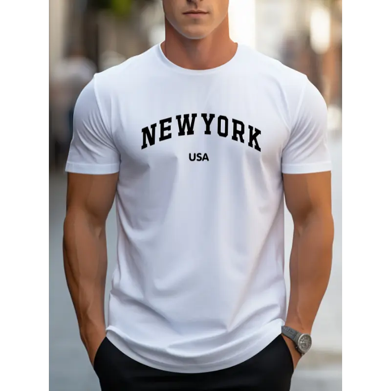Lightweight Graphic Tee for Men - 180g Combed Cotton with Digital Print, Thermally Optimized All-Season Streetwear Top