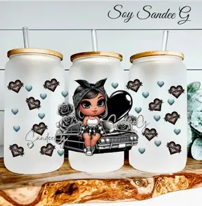 Black Lowrider Cutie - UVDTF Wrap for cups/hard surfaces sticker Black Lowrider Cutie - UVDTF Wrap for cups/hard surfaces sticker