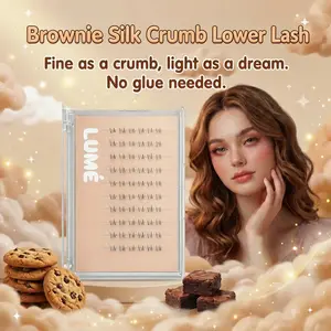 Lumé  Brownie Silk Crumb Lower Lash Series Self-Adhesive Lash Cluster Glue-Free Easy Removal Natural Lashes Lightweight 24+ Secure Hold 72/90/110/120 Eyelashes Clusters for Flawless Makeup - Cosmetic