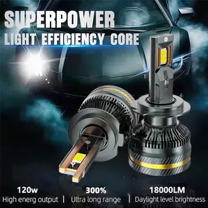 2pcs Car LED Headlights H1 H4 H7 H8 H9 H11 9005 9006 9012 Car Lights High and Low Beam Dual Copper Tube LED Car Headlights, Plug and Play，For Off-Road Use Only