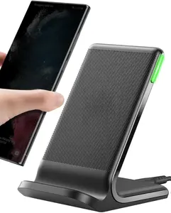 Wireless Charger, 15W Fast Qi Certified Wireless Charging Station with Sleep-Friendly Adaptive Light Compatible with iPhone 16 15 14 13 Pro XS 8 Plus Samsung Galaxy S25 S24 S23 Note 20 Google etc