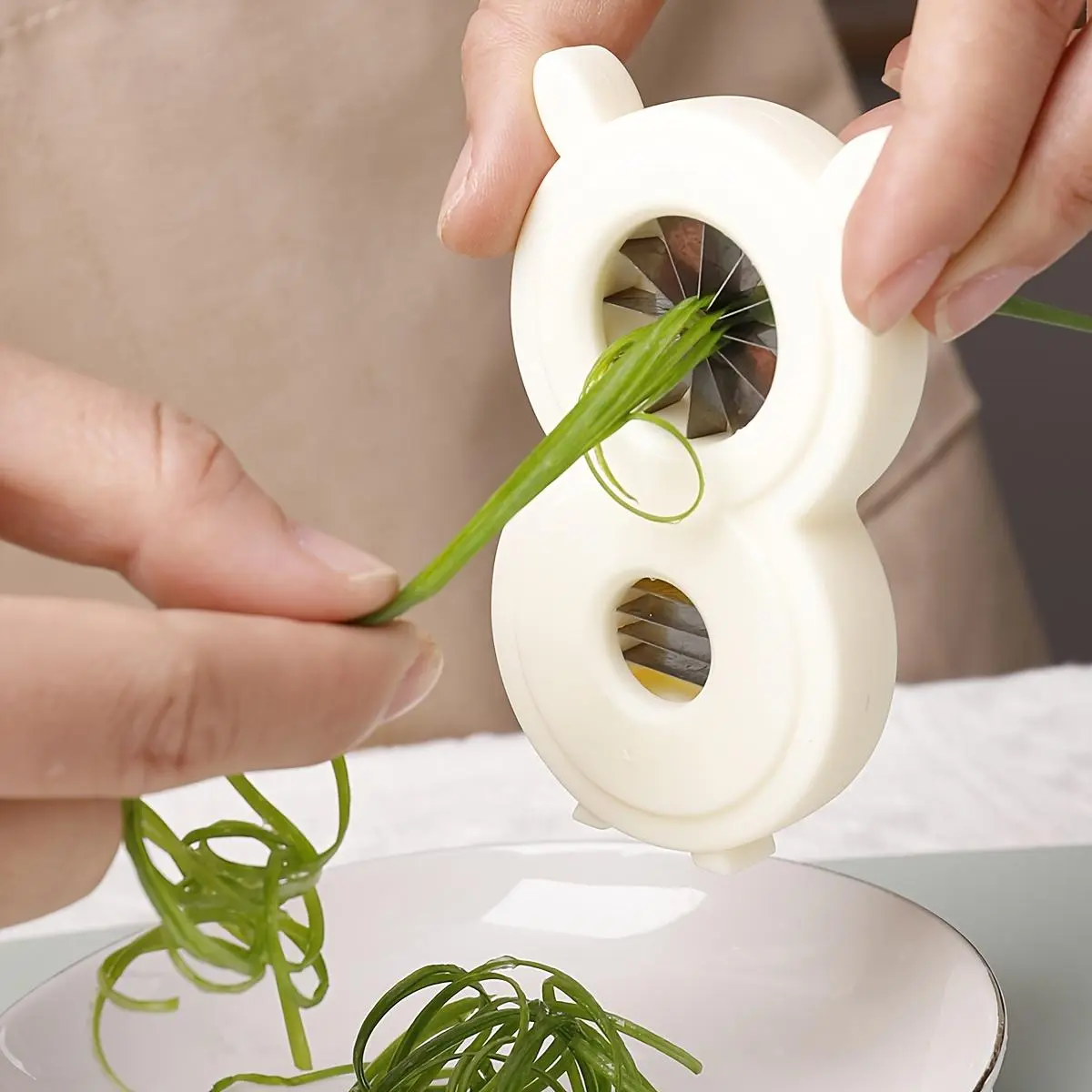1pc Ultra-Fine Green Onion Slicer, Kitchen Gadget, Grater, Scallion Grater, Multi-Functional Vegetable Slicer, Household Green Onion Slicer, Chive Cutter, Plum Blossom Style Green Onion Slicer, Julienne Cutter for Green Onions, Green Bean Slicer