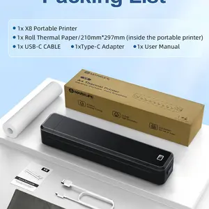 Portable Wireless Printer Bluetooth-compatible Hot Support, 8.5x11 Inches Us Letter Legal, A4 & A5 Thermal Paper, Inkless Compatible iOS Android Laptop, Inkless Mobile Printer