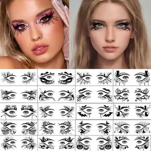 20 Pieces Realistic Halloween Eye Tattoo Stickers - Waterproof, Sweatproof, Reusable for 2 Days - Essential Halloween Makeup, Multi-functional Decoration and Temporary Tattoo Designs