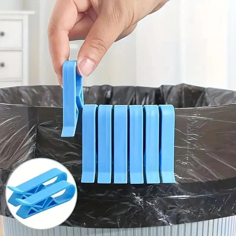 100% Brand New 20pcs Plastic Trash Can Clips - Easy-to-Use, Safe, Non-Slip Trash Bag Holders with Stylish Side Dividers (5.5*1.5*1cm) for Home, Kitchen (Home Care Supplies)