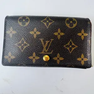 Pre-owned Louis Vuitton FINAL SALE Small Leather Goods Monogram Porte Monnaie Tresor Wallet RA0044