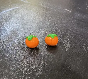 Handmade Polymer Clay Pumpkin Earrings