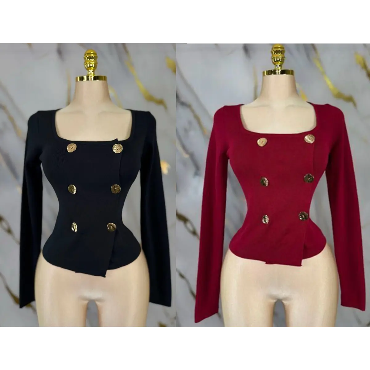 Asymmetrical Button-Front Top Asymmetrical Button-Front Top