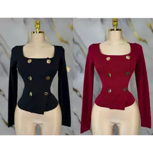 Asymmetrical Button-Front Top