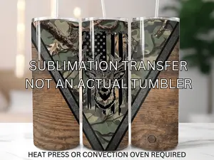 sublimation transfer wood grain hunting - craft supply - not an actual tumbler