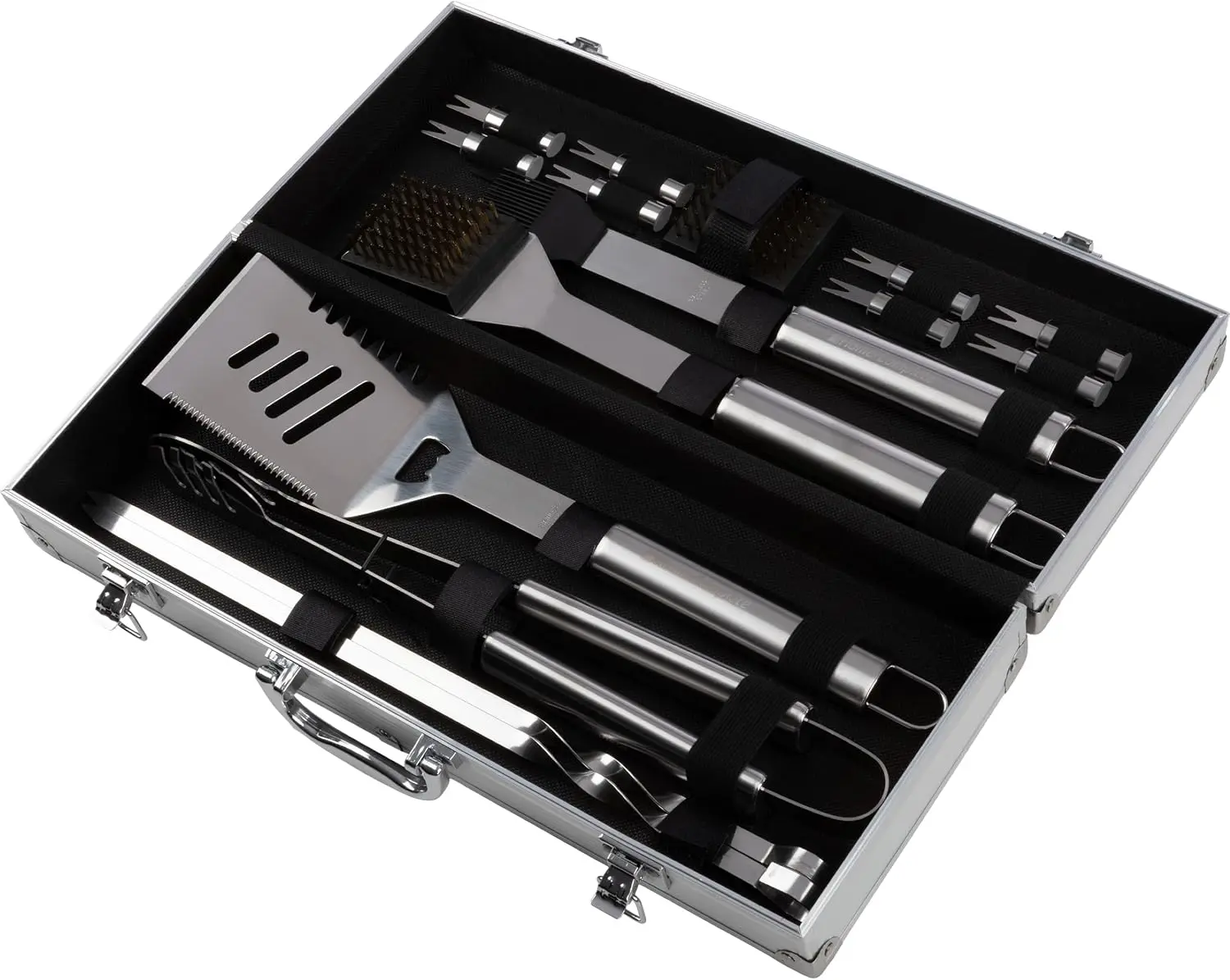 16pc Stainless Steel BBQ Grill Set w/ Accessories & Carrying Case