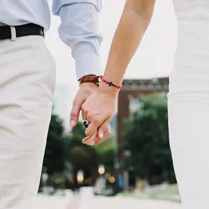 TTZZ Cross Beads Bracelet for Men & Women, 8MM Beaded Bracelets, Lava Rock Turquoise, Tiger Eye, Natural & Anxiety Stretch, Elastic Healing