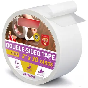 Double Sided Tape Clear, Removable, 2-Inch by 30-Yards, Ideal as a  Wrap Tape, Holding Carpets, and Woodworking